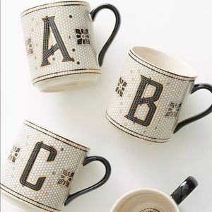 Anthropologie Tiled Margot Monogram Coffee Mug - S